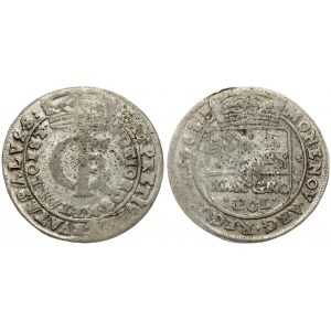 Poland 1 Gulden (Tymf) 1663 AT. John II Casimir Vasa (1649–1668). Averse: Crowned monogram. Reverse: Crowned shield...