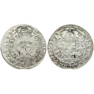 Poland 1 Gulden (Tymf) 1663 AT Bydgoszcz. John II Casimir Vasa (1649–1668). Averse: Crowned monogram. Reverse...