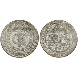Poland 1 Gulden (Tymf) 1664 AT Bydgoszcz. John II Casimir Vasa (1649–1668). Averse: Crowned monogram. Reverse...