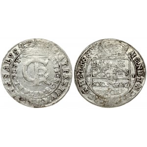 Poland 1 Gulden (Tymf) 1664 AT Bydgoszcz. John II Casimir Vasa (1649–1668). Averse: Crowned monogram. Reverse...