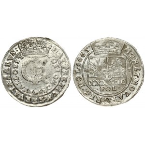 Poland 1 Gulden (Tymf) 1665 AT Bydgoszcz. John II Casimir Vasa (1649–1668). Averse: Crowned monogram. Reverse...