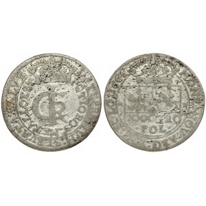 Poland 1 Gulden (Tymf) 1666 AT Bydgoszcz. John II Casimir Vasa (1649–1668). Averse: Crowned monogram. Reverse...
