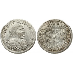 Poland 18 Groszy 1677 MH Bydgoszcz. John III Sobieski(1674-1696). Averse: Laureate armored bust right. Reverse...