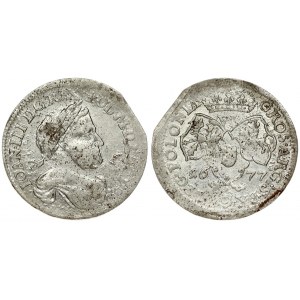 Poland 6 Groszy 1677 Bydgoszcz. John III Sobieski(1674-1696). Averse: Laureate armored bust right. Reverse...