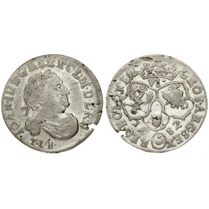 Poland 6 Groszy 1682 TLB Bydgoszcz. John III Sobieski(1674-1696). Averse: Laureate armored bust right. Reverse...