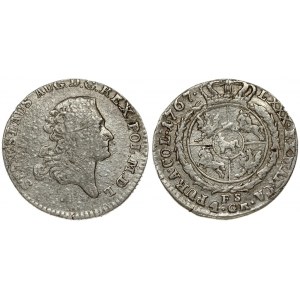 Poland 4 Groszy 1767 FS Warsaw. Stanislaus Augustus(1764-1795). Averse: Crowned bust right. Reverse: Crowned round 4...