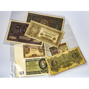 Poland 1/2-50000 Marek & 100-500 Zlotych Set 1916-1940  Banknotes Lot of 8 Banknotes