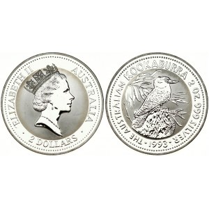 Australia 2 Dollars 1993  Elizabeth II(1952-). Averse: Crowned head right within inner circle; denomination below...