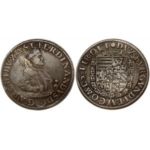 Austria 1 Thaler 1574 Hall. Ferdinand II of Tyrol(1564-1595). Averse: Half size crowned portrait right in armour...