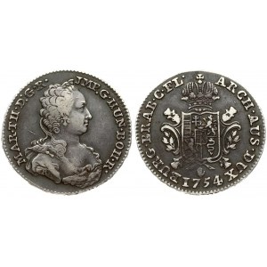 Austrian Netherlands 1/2 Ducaton 1754(h). Maria Theresa(1740-1780). Averse...