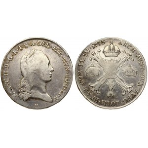 Austrian Netherlands 1 Thaler 1795H Günzburg. Franz II(1792-1835). Averse: Bust right. Reverse...
