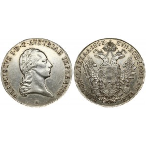 Austria 1 Thaler 1823A Franz II (I)(1792-1835). Averse: Head with short hair right. Reverse...