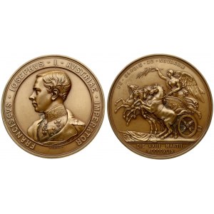Austria Medal (1849) to the win at Novara. Franz Josef I (1848-1916). Averse: FRANCISCVS IOSEPHVS I...