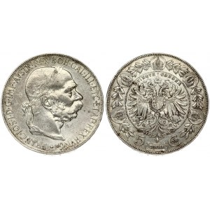 Austria 5 Corona 1900 Franz Joseph I(1848-1916). Averse: Laureate; bearded head right. Reverse...