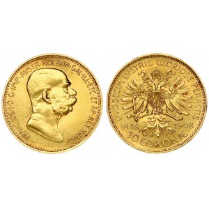 Austria 10 Corona 1908 60th Anniversary of Reign. Franz Joseph I(1848-1916). Averse: Small plain head right. Reverse...