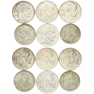 Belgium 20-50 Francs (1934-1954) Averse: Rampant lion with shield left; denomination below; legend. Reverse...