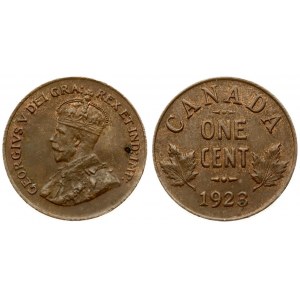Canada 1 Cent 1923. George V(1910-1936). Averse: King's bust left. Reverse: Denomination above date; leaves flank...