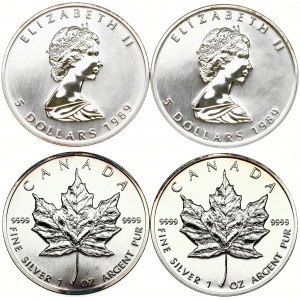 Canada 5 Dollars 1989 Elizabeth II(1952-). Averse: Young bust right; denomination and date below. Reverse...