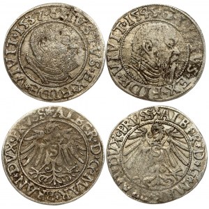 Germany  PRUSSIA 1 Grosz 1537 & 1545 Albrecht(1525-1568 ). Averse: Bust right in circle...