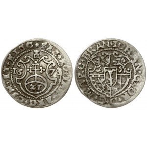 Germany BRANDENBURG 1/21 Thaler 1573 (d) Johann Georg(1571-1598). Averse: Ornate 4...