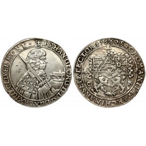 Germany SAXONY 1/2 Thaler 1660 CR Johann Georg II(1656-1680). Averse: Bust right with sword over right shoulder...