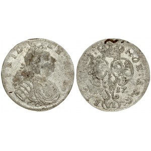 Germany PRUSSIA 6 Groszy 1719 CG Friedrich I(1701-1713). Averse: Uniformed bust to right; mintmaster's initials below...
