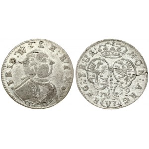 Germany PRUSSIA 6 Groszy 1719 CG Friedrich I(1701-1713). Averse: Uniformed bust to right; mintmaster's initials below...