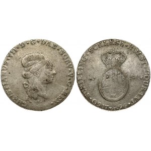 Germany SCHLESWIG-HOLSTEIN 60 Schilling 1794 MF Christian VII(1784-1808). Averse: B below large head right...