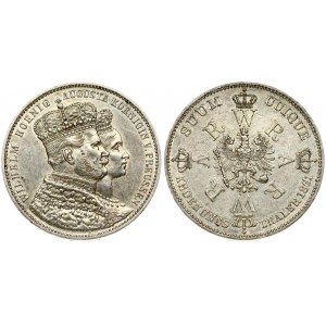 Germany PRUSSIA 1 Thaler 1861A Coronation of Wilhelm and Augusta. Wilhelm I(1861-1888). Averse...