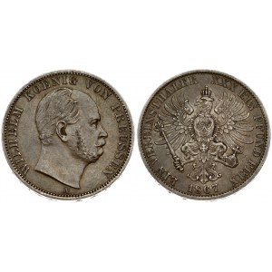 Germany PRUSSIA 1 Thaler 1867A Wilhelm I(1861-1888). Averse: Head right. Averse Legend: WILHELM KOENIG VON PREUSSEN...