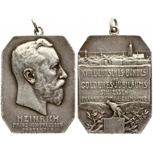 Germany Medal Frankfurt 1912 German federation shooting and golden anniversary shoot in Frankfurt from Korschann. (v...