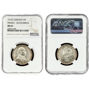 Germany Prussia 2 Mark 1913 A 25th Year of Reign. Wilhelm II (1888-1918). Averse: Uniformed bust right. Reverse...