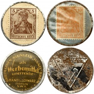Germany 5 & 10 Pfennig (20 Century) Stamps capsule monetary: postage stamps loose cash 'Hänel' D. R. G. M...