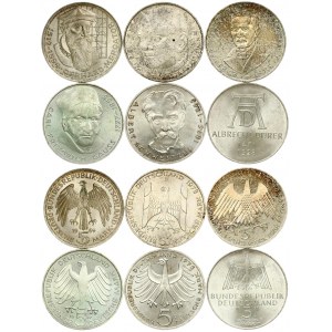 Germany Federal Republic 5 Mark 1968- 1978. Eagle above denomination dividing date. Silver...