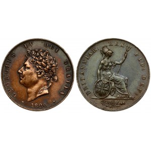 Great Britain 1/2 Penny 1826 George IV(1820-1830). Averse: Laureate head left. Averse Legend: GEORGIUS IV DEI GRATIA...
