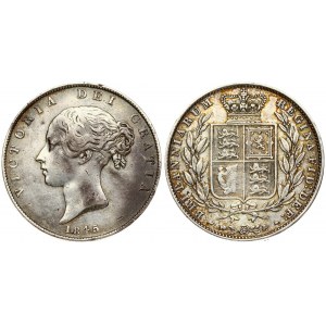 Great Britain 1/2 Crown 1845 Victoria(1837-1901). Averse: Head left. Averse Legend: VICTORIA DEI GRATIA. Reverse...