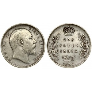 Great Britain India 1 Rupee 1906 Edward VII(1901-1910). Averse: Head right. Averse Legend: EDWARD VII KING & EMPEROR...