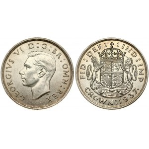 Great Britain 1 Crown 1937 George VI(1936-1952). Averse: Head left. Reverse: Crowned; quartered shield with supporters...