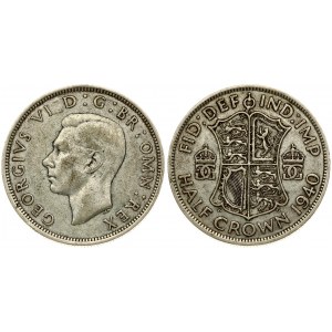 Great Britain 1/2 Crown 1940 George VI(1936-1952). Averse: Head left. Reverse...
