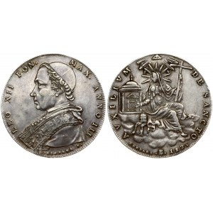 Italiy PAPAL STATES 1 Scudo 1825-IIIB. Leo XII(1823-1829). Averse: Bust left. Averse Legend: LEO XII PON... Reverse...