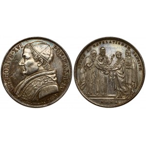 Italy PAPAL STATES 1 Scudo 1834-IVR Gregory XVI(1831-1846). Averse: Bust left; legend dates as AN. Averse Legend...