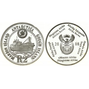 South Africa 2 Rand 2008 Polar Year. Averse: National emblem; national title in 10 languages. Reverse...