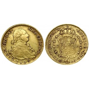 Spain 2 Escudos 1807 AI Charles IV(1788-1808). Averse: Bust right. Averse Legend...