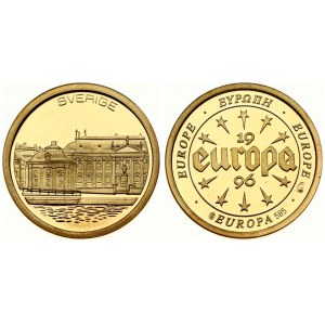 Sweden Europe Medal 1996 Gold 585. Weight approx: 3.09g Diameter: 20mm
