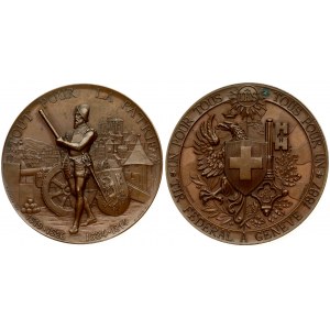 Switzerland Shooting Medal 1887 GENEVA ( for the Federal Shooting Festival in Geneva; 24 July-4 August 1887) by Franck...