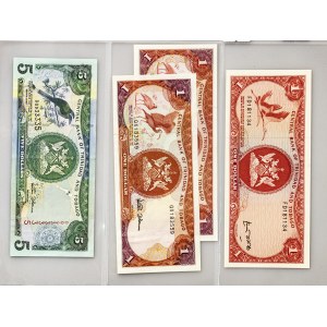 Trinidad & Tobago 1-5 Dollars Set 1964-2002 Banknotes Lot of 4 Banknotes