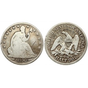 USA ½ Dollar 1853 O 'Seated Liberty Half Dollar' New Orleans. Averse: Seated Liberty date below. Lettering...