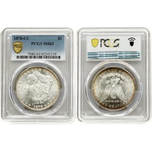 USA 1 Dollar 1878 CC 'Morgan Dollar' Carson City. Averse: Liberty head; facing left. Lettering: E·PLURIBUS·UNUM LIBERTY...