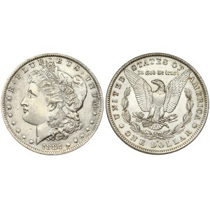 USA 1 Dollar 1884 O 'Morgan Dollar' New Orleans. Averse: Liberty head; facing left. Lettering: E·PLURIBUS·UNUM LIBERTY...