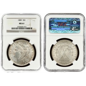 USA 1 Dollar 1889 'Morgan Dollar' Philadelphia. Averse: Liberty head; facing left. Lettering: E·PLURIBUS·UNUM LIBERTY...
